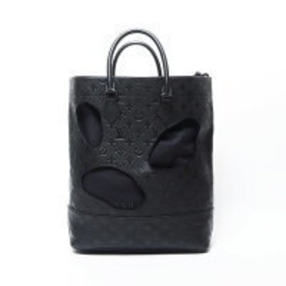 LOUIS VUITTON Comme des Garons Rei Kawakubo Halls MM Tote Bag Black - Picture 1 of 12